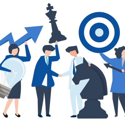 business-people-holding-goal-strategy-icons-illustration